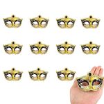 Quligeta Mini Masquerade Mask Party Decorations Mardi Gras Small Venetian Carved Mask Decor 24pcs (Black Painted)