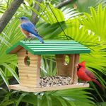 STARSWR Bird Feeder for Outside, Bluebird Feeder House Mealworm Feeders Bird Feeder Hanging Outdoor- See Wild Birds Up Close Perfect Resting Place. Great Gift!