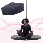 LUPIT POLE - PREMIUM Dance Pole Crash Mat | Portable Fitness Pole Dancing Safety Mat – Anti-Slippery Surface | Premium Round Dance Pole Mats with Sewn-in Handles - 4'11" Wide, 3.14" Thick - Black