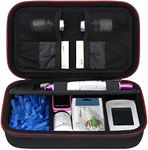 Elonbo Diabetic Supplies Travel Case, Glucose Meter Portable Diabetes Storage Bag, Insulin Pen and Medication Hard Carrying Case for Glucose Meters, Insulin Pen, Test Strips, Lancets, Syringe, Needles, Black.