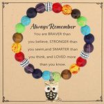 WSNANG Owl Bracelet Jewelry Gifts Cute Owl Gifts Bird Bracelet for Her Owl Lovers Gifts You Are Braver Stronger Smarter Message Card Jewelry (CA Always Owl C-Br)