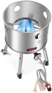 ARC Stainless Steel Single Propane Burner With 200,000BTU High-Output, Propane Burner Outdoor Stove Burner, Wheeled legs and 360° Windscreen, Ideal Outdoor Cooker Propane Burners For Turkey Fryer