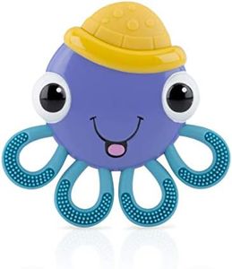 Nuby Vibe-eez Vibrating Teether - Battery Powered - Textured Surface and Easy to Grasp Toy for Baby Teething Relief - 3+ Months - Octopus