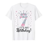 7 It's My Birthday Pink Crown Happy 7th Birthday Girl T-Shirt