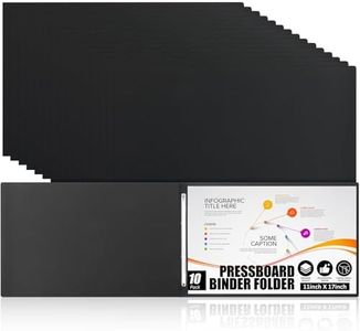 Resurhang 10 Pcs 11x17 Inch Pressboard Report Cover, 3" Capacity Presentation Binder Folder with Metal Prong Paper Fastener to Neatly Bind Reports, Proposals, Transcripts and Other Documents (Black)