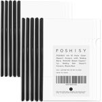 FOSHISY A4 10 Pack Clear Report Covers with Sliding Bars, 9mm(40 Sheet Capacity) Sliding Bar Report Covers, Black (40 sheet capacity, black)