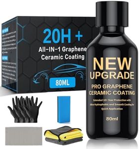 WEYSTOM Graphene Ceramic Coating for Cars (80ML) - 10+ Year Protection, Hydrophobic Shield, Scratch Resistance, Ultimate Car Detailing Kit, High Gloss & Easy Application (20H)