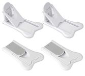 Sliding Door Lock for Child Safety - Baby Proofing Closets and Windows Locks 4 Pack - Strong Yet Easy Clean 3M Adhesive - Keyless, No Screws or Tools Required (White)