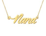 Nana Pendant Name Necklace 18k Gold Plated Stainless Steel Script Nameplate Necklace Jewelry for Best Friends