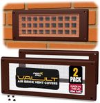 Pest-X Pro Vault Air Brick Covers 254mm x 102mm (2 Pack) - Rodent Control Vent Covers Exterior - Air Brick Pest Guard - Vent Cover for Walls Outside - Stops Mice and Pests - Brown