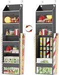 Over Door Wrapping Paper Organizer Storage with 3 Removable Drawers & Side Pockets – Dual Use Design with Elastic Straps – Christmas Gift Wrap Storage for Ribbons, Bows, Ornament and Other Tools