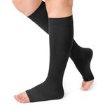 Beister 1 Pair Medical Open Toe Knee High Calf Compression Socks for Women & Men, Firm 20-30 mmHg Graduated Support Hosiery for Varicose Veins, Edema, Flight, Pregnancy