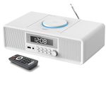 Home Stereo System, Premium 20W RMS Sound System, Compact CD Player with Bluetooth, Dual Alarm Clock, USB, FM Radio, AUX, Snooze & Sleep Timer, CD Players for Home