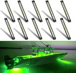 Boaton Marine Led Boat Lights, Night Fishing Lights, Boat Interior Lights, No Drilling Install Boat Deck Lights Courtesy Lights, Green