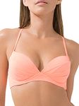 Smart & Sexy Women's Swim Secret Convertible Push-up Bikini Top, Peach Luster, 34B