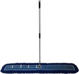 Dust Mop Kit 60 : (1) 60 Blue Industrial Dust Mop, (1) 60 Wire Dust Mop Frame & (1) Blue Metal Dust Mop Handle Clip-on Style by Direct Mop Sales