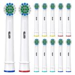 Banavos Replacement Toothbrush Heads Classic Round Brush Heads Replacement Refills Compatible with Braun Oral B Electric Rechargeable Toothbrushes, 12 Pack with 4 Hygienic Caps