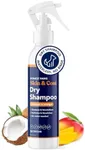 Honest Paws Dog Dry Shampoo - Waterless No Rinse Spray Formula Reducing Itch Cleanse Hydrate Nourish Dry Skin and Smelly Coat Help Decrease Odor Shedding and Allergies - Coconut & Mango - 8 oz