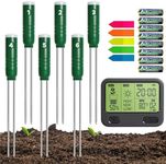 Reyke Soil Moisture Meter for Plants, 4-in-1 Soil Tester for Moisture/Temperature/Sunlight/Time, Digital Sensor, Water Meter for Outdoor &Indoor Plants, Ideal for Garden, Farm- Battery Included, 6 PC