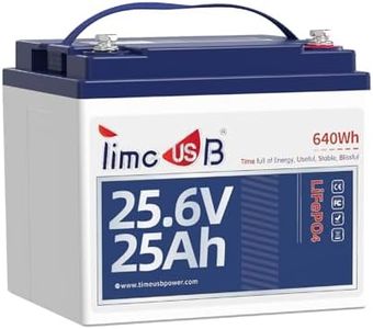 Timeusb New 24V 25Ah Max LiFePO4 Battery, 2C High Discharge Rate, 50A BMS 640Wh Lithium Battery, 1280W Continuous Load Power for Electric Lawnmower, Mobility Scooter Electric Wheelchair,Farm Equipment