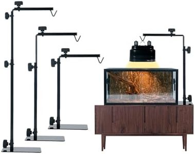 GVWRATW Adjustable 16.6-31 inch Metal Reptile Lamp Stand – Versatile Floor Light Holder for Terrarium Heat Lamps & Dome Shades, Perfect for Glass Reptile Enclosures & Heating Bulbs.