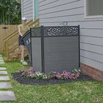 Enclo Privacy Screens EC18021 4 ft H x 3 ft W Nappa Lasercut WoodTek Vinyl Charcoal Color Outdoor Privacy Screen Kit (2 Fence Panels)