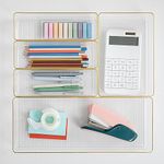 Martha Stewart Kerry Plastic Stackable Office Desk Drawer Organizers