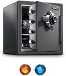 Sentry Safe SFW123DSB Fireproof and Water Resistant, 33.6L, Preset dial Combination, Medium Grey, 1.23 cu. Ft. Combo Safe