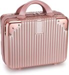 ENNCOZY Mini Hard Shell Hard Travel Luggage Makeup Case Small Portable Carrying Case Suitcase Organizer Makeup Storage Box for Women (B-Rose Gold)