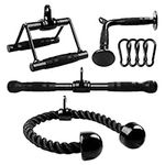 Yes4All Combo Workout Cable Attachments Set, Tricep Rope Press Down/Cable Attachments for Gym