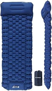 TurnWay Self Inflating Camping Sleeping Pad Foot Press Inflatable Pad Air Mattress with Pillow for Backpacking, Hiking, Camping, Traveling (Blue)
