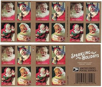 Sparkling Holiday Forever Postage Stamp 1 Books of 20 First Class US Postal Christmas Celebrations Wedding Anniversary Party Traditions (20 Stamps)