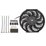 Dromedary 12 inch 80W High Performance 12V Slim Electric Cooling Radiator Fan with Fan Mounting Kit 12"