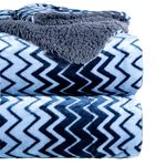 BSB HOME® Premium Micromink Winter/Mild Winter AC Blanket Sherpa Super Soft/Warm Flannel Jacquard Plush/Printed, Dark Blue & Grey, Size 150X225 Cms (Approx 4.7 x 7 ft) (Single), Skin Friendly