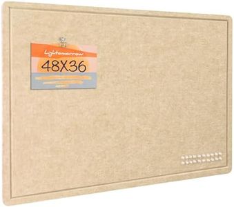 Lightomorrow Large Bulletin Board - 48 x 36 Inches, Decorative Felt Pin Board for Wall - 4' x 3' Foldable Photo Display Board with Self-Adhesive Tape, Includes 20 Push Pins - Beige Brown