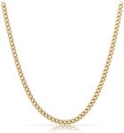 Made by Nami Men's High-Quality Stainless Steel Necklace Chain 23" - Gold Silver Gun-Metal Black - Handmade Surfer Jewellery - Gift for Men - Plain Coil Necklace Chain - UK (Gold Thin)