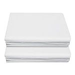 Lirex Flat Sheet (2-Pack), Twin Size Extra Soft Brushed Microfiber Flat White Sheets, Machine Washable Wrinkle Free Breathable (White, Queen)