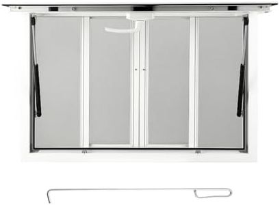 MERXENG Concession Window 60"x36", Aluminum Alloy Food Truck Service Window with 4 Horizontal Sliding Windows & Awning & Drag Hook, Up to 85 Degrees Serving Window for Food Truck Concession Trailer