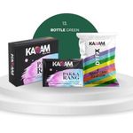 Kadam Pakka Rang Fabric Dye for Clothes Permanent | Fabric Dye Colour for Clothes | Dye for Faded Jeans | 10 sachets of Shade 13 Bottle Green Colour & 5 sachets of DyFix Color Fixer Liquid