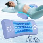 Gel Lumbar Support Pillow for Bed Relief Lower Back Pain, Cooling Memory Foam Back Pillow for Sleeping, Waist Sleep Cushion for Side, Back Sleepers, Wedge Bolster Pillow Bed Rest [US. Patent Design]