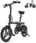 isinwheel U1 Electric Bike for Adults/Teens, 500W Foldable Mini Ebike, 3 Levels Assist up to 32km/h Speed,14" Adults Electric Bicycles with Smart Uphill, 280.8Wh Battery, Center Suspension