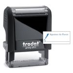 Trodat Printy 4911 Self-Inking Stamp with French Signature DU Parent Message - Blue Pad - Produced from up to 65% Recycled Plastic