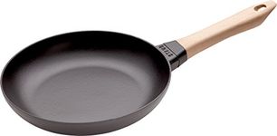 ZWILLING J.A. HENCKELS 40511-951 Staub Cast Iron Wood Handled Fry Pan 9.5 "/24 cm, Medium, Cast Iron