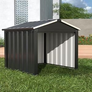 REEMOON Metal Outdoor Storage Shed, Small Storage Sheds Storage House, 3x3 FT Outdoor Tool Storage for Garden Lawn, Black, Assembly Required
