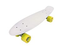 Vinsani Retro Cruiser Plastic Skateboard 22" X 6" Clear Deck with Yellow Solid Coloured Wheels