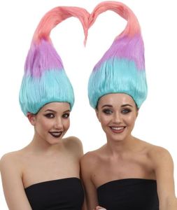 BC GOODS BY Twin Troll Wig Detachable Set 2 | Adult Rainbow Wigs with Premium Breathable Design for Halloween Cosplay, and Costume Party