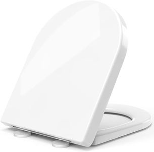 STOREMIC Toilet Seat Soft Close White D Shape, Soft Close Toilet Seat - Bottom Fixing/Top Fixing, Quick Release for Easy Cleaning, Sturdy Anti-Bacterial PP Materials