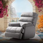 Duroflex Avalon Posture Pro - Single Seater Permium Fabric Motorized Rocking & Rotating Recliner | Pocket Spring Support | 3 Zone Backrest | 270⁰ Rotation - Grey