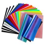 VINYL FROG Heat Transfer Vinyl 26 Sheets Pack 30.5x25.5cm HTV Vinyl Bundle Iron On Vinyl for Cameo Assorted Color Heat Press Vinyl for Fabric