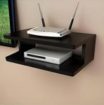 DDS Dream Decor Shoppee Multipurpose Set Top Box Holder Wall Shelf Beauty at its Best for WiFi Modem Display Rack Living Room Bedroom and Side Cutting Design (Z-Black, Engineered Wood)